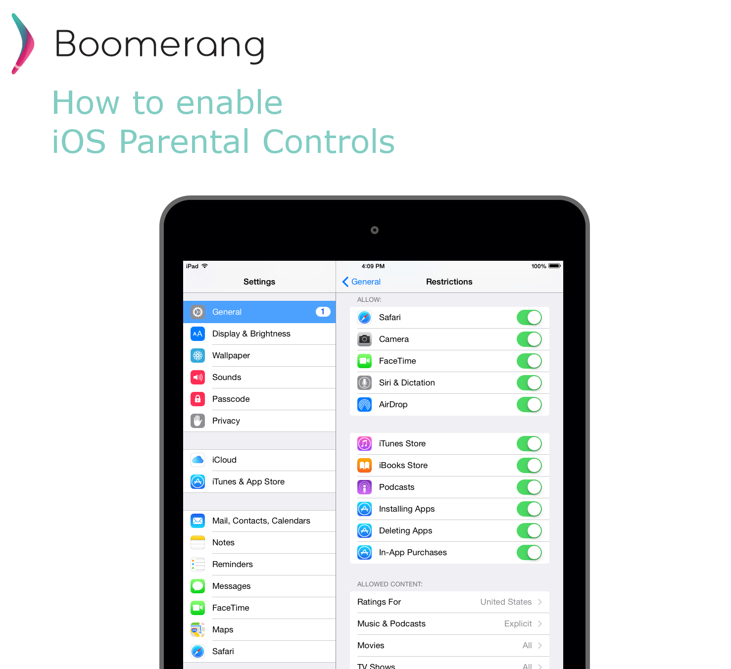 iOS Parental Controls