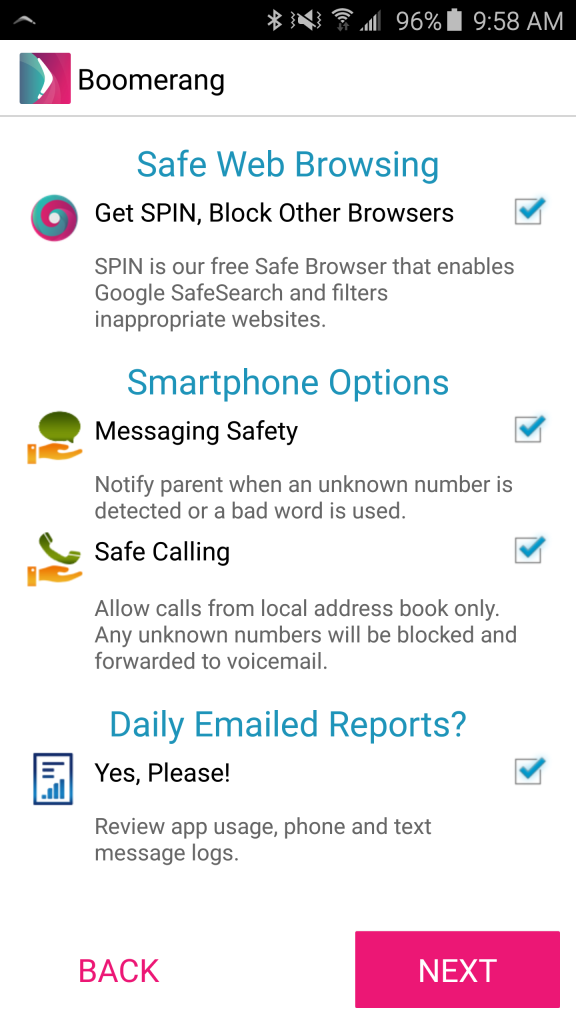 Boomerang's Safe Browsing and Smartphone Features