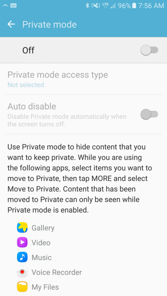 Android Private Mode