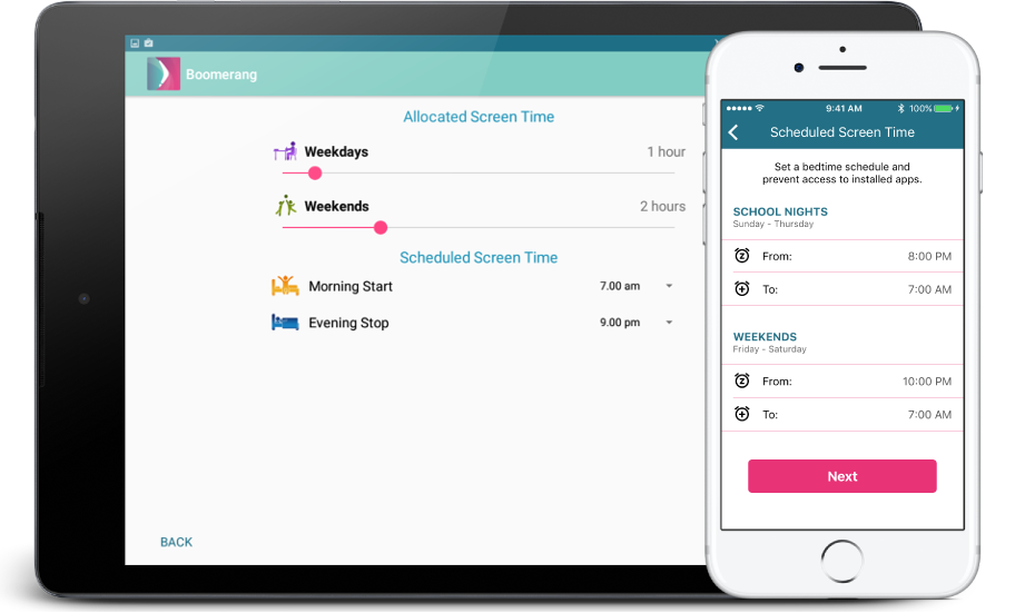 Boomerang's Screen Time Schedules for Android and iOS Devices